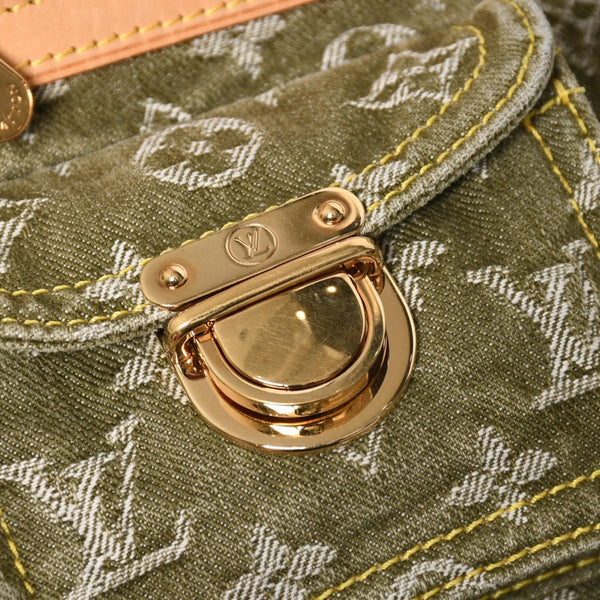 新品同様品 LOUIS VUITTON ルイヴィトン バギーPM ショルダーバッグ M95213 モノグラムデニム カーキ ゴールド金具 中古 4a009585
