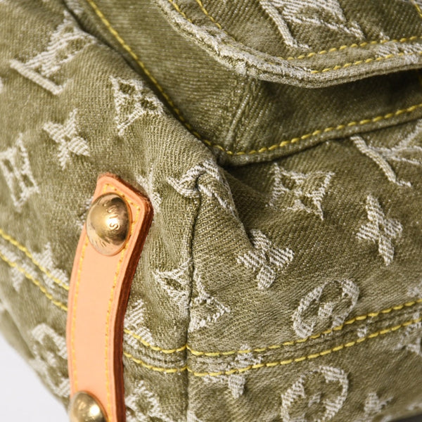 新品同様品 LOUIS VUITTON ルイヴィトン バギーPM ショルダーバッグ M95213 モノグラムデニム カーキ ゴールド金具 中古 4a009585