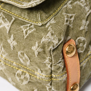 新品同様品 LOUIS VUITTON ルイヴィトン バギーPM ショルダーバッグ M95213 モノグラムデニム カーキ ゴールド金具 中古 4a009585