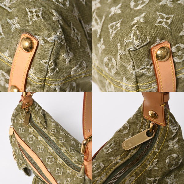 新品同様品 LOUIS VUITTON ルイヴィトン バギーPM ショルダーバッグ M95213 モノグラムデニム カーキ ゴールド金具 中古 4a009585