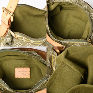 新品同様品 LOUIS VUITTON ルイヴィトン バギーPM ショルダーバッグ M95213 モノグラムデニム カーキ ゴールド金具 中古 4a009585