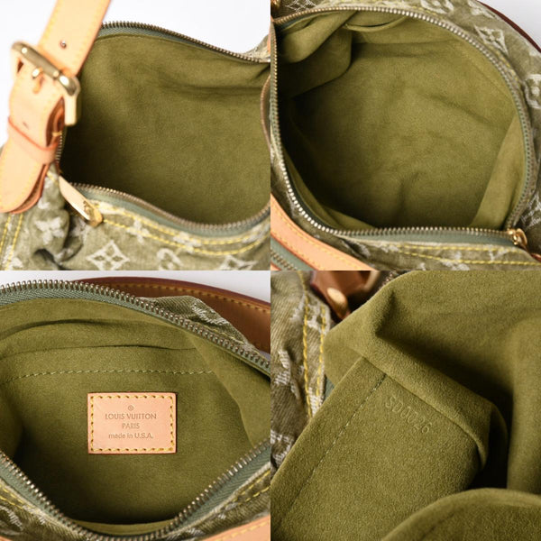 新品同様品 LOUIS VUITTON ルイヴィトン バギーPM ショルダーバッグ M95213 モノグラムデニム カーキ ゴールド金具 中古 4a009585