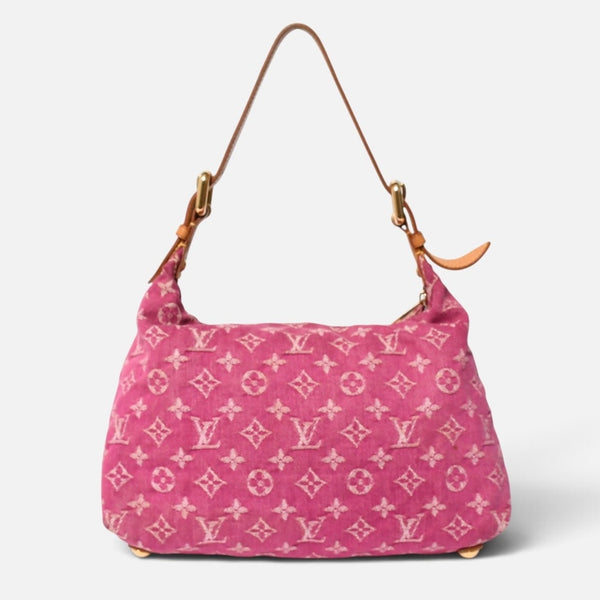 LOUIS VUITTON ルイヴィトン バギーPM ショルダーバッグ Ｍ95212 モノグラムデニム ピンク ゴールド金具 中古 4a009605