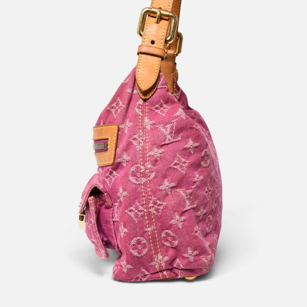 LOUIS VUITTON ルイヴィトン バギーPM ショルダーバッグ Ｍ95212 モノグラムデニム ピンク ゴールド金具 中古 4a009605
