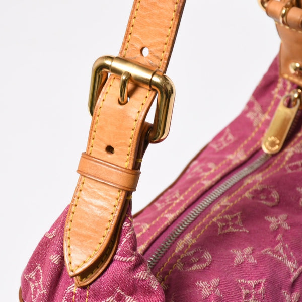 LOUIS VUITTON ルイヴィトン バギーPM ショルダーバッグ Ｍ95212 モノグラムデニム ピンク ゴールド金具 中古 4a009605