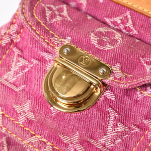 LOUIS VUITTON ルイヴィトン バギーPM ショルダーバッグ Ｍ95212 モノグラムデニム ピンク ゴールド金具 中古 4a009605
