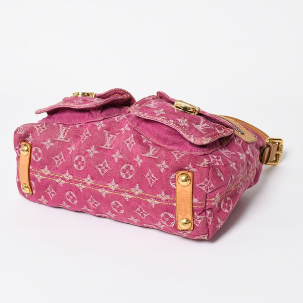 LOUIS VUITTON ルイヴィトン バギーPM ショルダーバッグ Ｍ95212 モノグラムデニム ピンク ゴールド金具 中古 4a009605