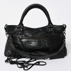 BALENCIAGA Balenciaga 2WAY Handbag Shoulder Bag The First Black Matte Black Lambskin 103203 Good Condition Used 4a009618