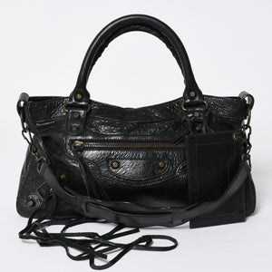 BALENCIAGA Balenciaga 2WAY Handbag Shoulder Bag The First Black Matte Black Lambskin 103203 Good Condition Used 4a009618