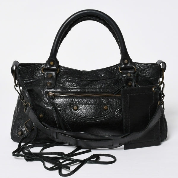 BALENCIAGA Balenciaga 2WAY Handbag Shoulder Bag The First Black Matte Black Lambskin 103203 Good Condition Used 4a009618