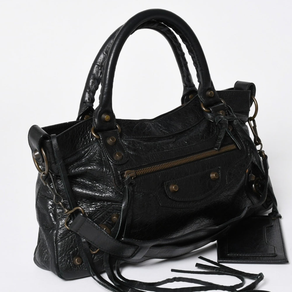 BALENCIAGA Balenciaga 2WAY Handbag Shoulder Bag The First Black Matte Black Lambskin 103203 Good Condition Used 4a009618