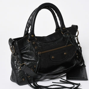 BALENCIAGA Balenciaga 2WAY Handbag Shoulder Bag The First Black Matte Black Lambskin 103203 Good Condition Used 4a009618