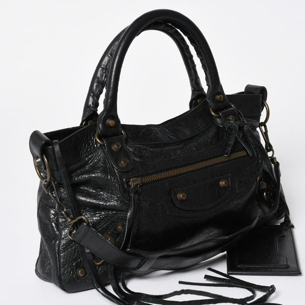 BALENCIAGA Balenciaga 2WAY Handbag Shoulder Bag The First Black Matte Black Lambskin 103203 Good Condition Used 4a009618
