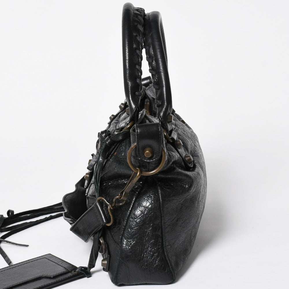 BALENCIAGA Balenciaga 2WAY Handbag Shoulder Bag The First Black Matte Black Lambskin 103203 Good Condition Used 4a009618