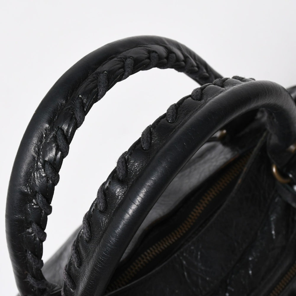 BALENCIAGA Balenciaga 2WAY Handbag Shoulder Bag The First Black Matte Black Lambskin 103203 Good Condition Used 4a009618