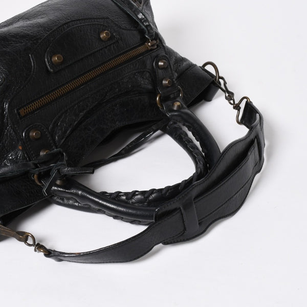 BALENCIAGA Balenciaga 2WAY Handbag Shoulder Bag The First Black Matte Black Lambskin 103203 Good Condition Used 4a009618