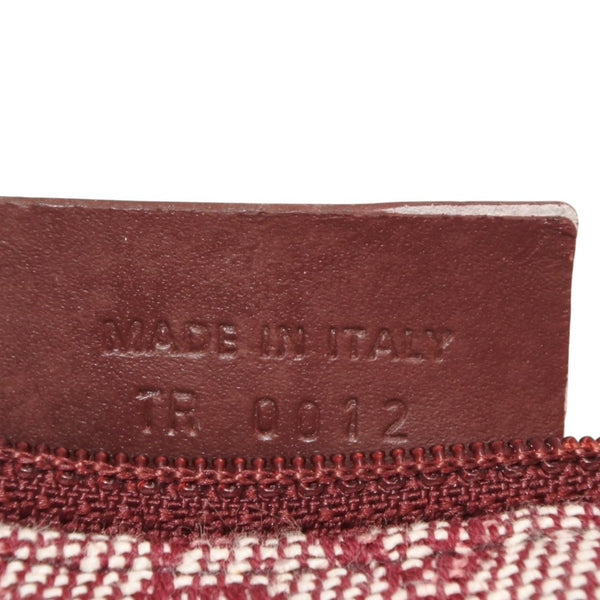 Very Good Condition Christian Dior Saddle Coin Case Coin Purse TR0012 Bordeaux Trotter Pattern Galliano Period Used 4a000972