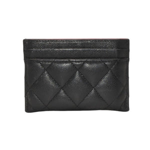 CHANEL シャネル カードケース カードホルダー AP3188 ランダム番台 ココマーク キャビアスキン ブラック ピンク 美品 中古 4a000846