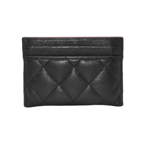 CHANEL シャネル カードケース カードホルダー AP3188 ランダム番台 ココマーク キャビアスキン ブラック ピンク 美品 中古 4a000846