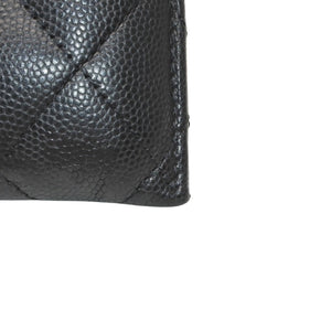 CHANEL シャネル カードケース カードホルダー AP3188 ランダム番台 ココマーク キャビアスキン ブラック ピンク 美品 中古 4a000846