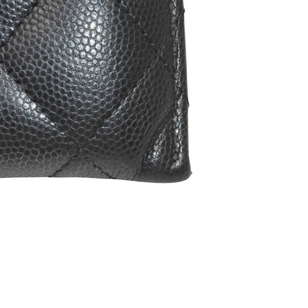 CHANEL シャネル カードケース カードホルダー AP3188 ランダム番台 ココマーク キャビアスキン ブラック ピンク 美品 中古 4a000846