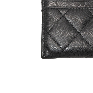 CHANEL シャネル カードケース カードホルダー AP3188 ランダム番台 ココマーク キャビアスキン ブラック ピンク 美品 中古 4a000846