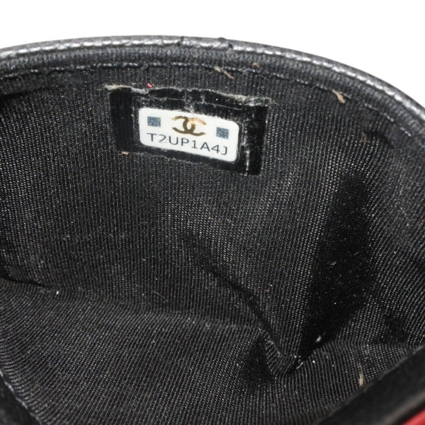 CHANEL シャネル カードケース カードホルダー AP3188 ランダム番台 ココマーク キャビアスキン ブラック ピンク 美品 中古 4a000846