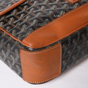 GOYARD ゴヤール グランブルー メッセンジャーバッグ GOS020072 ブラウン PVC レザー シルバー金具 美品 中古 4a009621