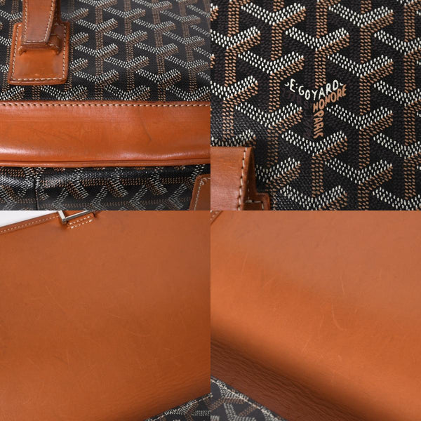 GOYARD ゴヤール グランブルー メッセンジャーバッグ GOS020072 ブラウン PVC レザー シルバー金具 美品 中古 4a009621
