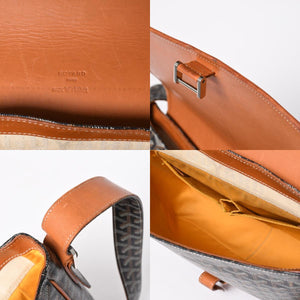 GOYARD ゴヤール グランブルー メッセンジャーバッグ GOS020072 ブラウン PVC レザー シルバー金具 美品 中古 4a009621