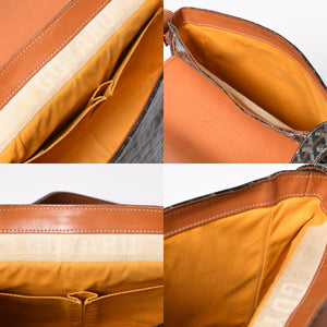 GOYARD ゴヤール グランブルー メッセンジャーバッグ GOS020072 ブラウン PVC レザー シルバー金具 美品 中古 4a009621