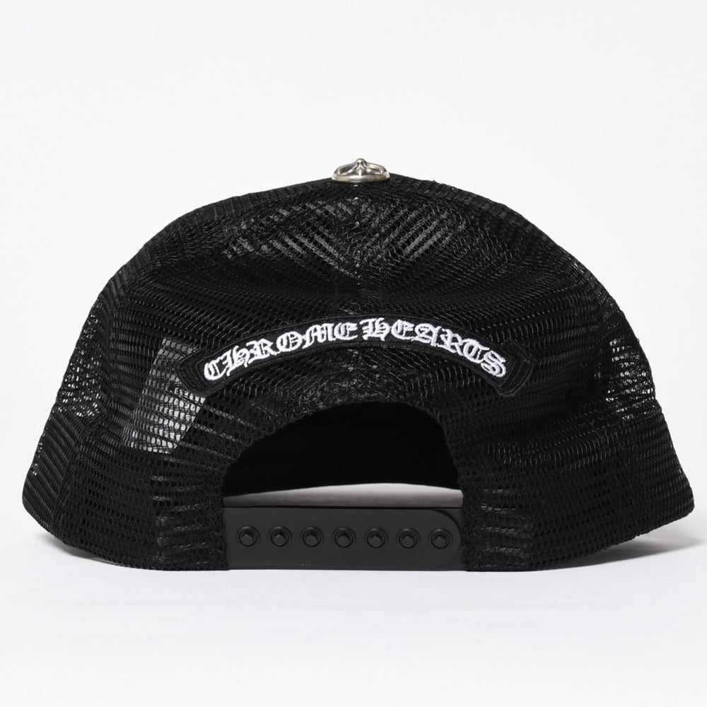 新品未使用 CHROME HEARTS クロムハーツ TRUCKER CAP トラッカー メッシュキャップ ONE SIZE 51-61cm FUCKパッチ ブラック 中古 4a009391