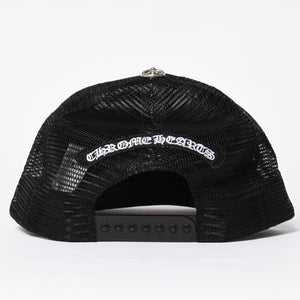 新品未使用 CHROME HEARTS クロムハーツ TRUCKER CAP トラッカー メッシュキャップ ONE SIZE 51-61cm FUCKパッチ ブラック 中古 4a009391