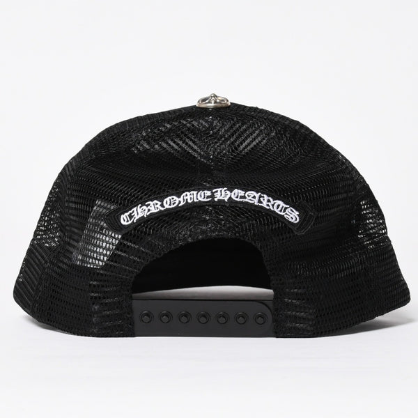 新品未使用 CHROME HEARTS クロムハーツ TRUCKER CAP トラッカー メッシュキャップ ONE SIZE 51-61cm FUCKパッチ ブラック 中古 4a009391