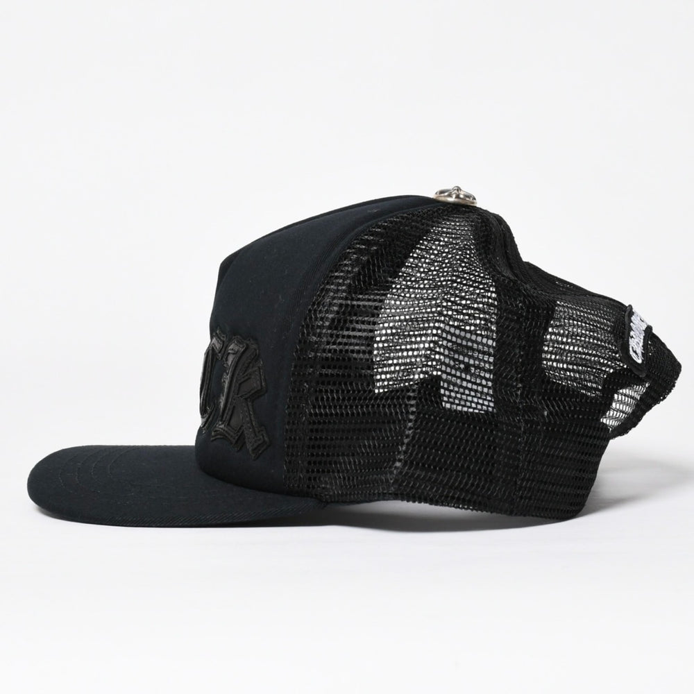 New and unused CHROME HEARTS TRUCKER CAP Tracker Mesh Cap ONE SIZE 51-61cm FUCK Patch Black Used 4a009391