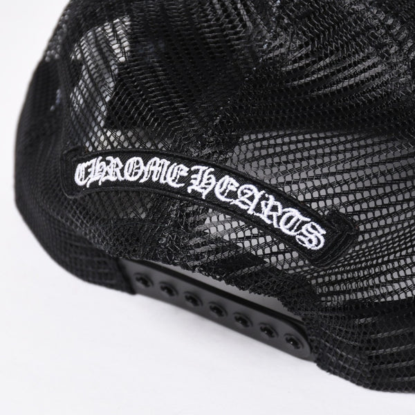 新品未使用 CHROME HEARTS クロムハーツ TRUCKER CAP トラッカー メッシュキャップ ONE SIZE 51-61cm FUCKパッチ ブラック 中古 4a009391
