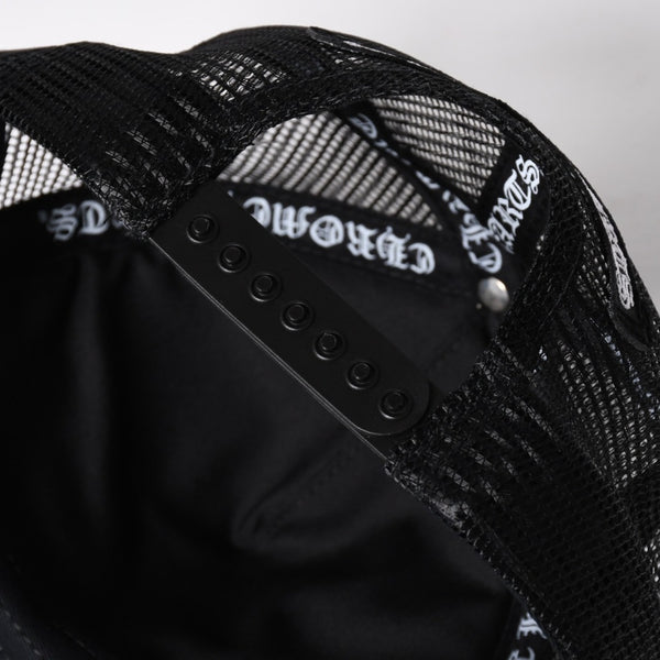 新品未使用 CHROME HEARTS クロムハーツ TRUCKER CAP トラッカー メッシュキャップ ONE SIZE 51-61cm FUCKパッチ ブラック 中古 4a009391