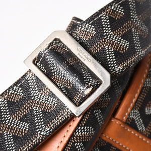 GOYARD ゴヤール グランブルー メッセンジャーバッグ GOS020072 ブラウン PVC レザー シルバー金具 美品 中古 4a009621