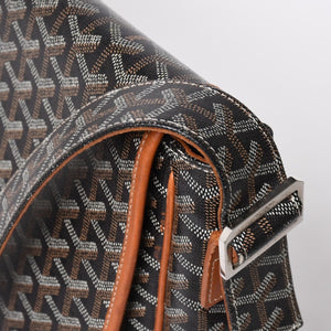 GOYARD ゴヤール グランブルー メッセンジャーバッグ GOS020072 ブラウン PVC レザー シルバー金具 美品 中古 4a009621