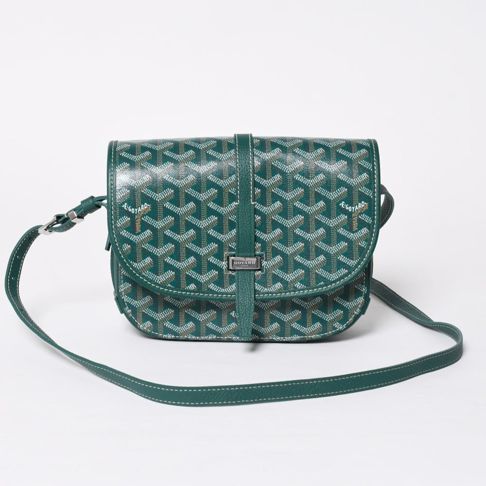 新品同様 GOYARD ゴヤール BELVEDERE PM ベルヴェデーレPM ショルダーバッグ BELVE3PMLTY09CG09P グリーン レザー PVC 中古 4a009714