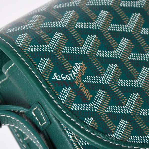 新品同様 GOYARD ゴヤール BELVEDERE PM ベルヴェデーレPM ショルダーバッグ BELVE3PMLTY09CG09P グリーン レザー PVC 中古 4a009714