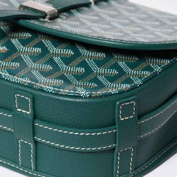 新品同様 GOYARD ゴヤール BELVEDERE PM ベルヴェデーレPM ショルダーバッグ BELVE3PMLTY09CG09P グリーン レザー PVC 中古 4a009714