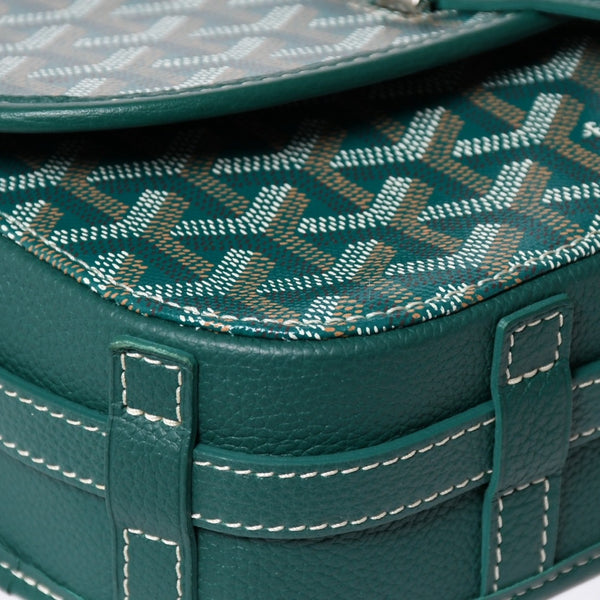 新品同様 GOYARD ゴヤール BELVEDERE PM ベルヴェデーレPM ショルダーバッグ BELVE3PMLTY09CG09P グリーン レザー PVC 中古 4a009714