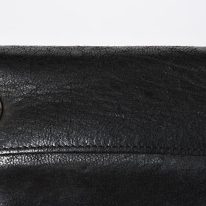 CHROME HEARTS クロムハーツ WAVE CROSS BTN ウェーブ クロスボールボタン デストロイレザーウォレット 長財布 ブラック 美品 中古 4a009622