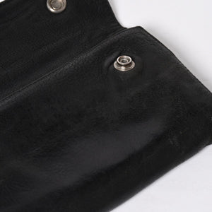 CHROME HEARTS クロムハーツ WAVE CROSS BTN ウェーブ クロスボールボタン デストロイレザーウォレット 長財布 ブラック 美品 中古 4a009623