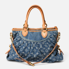 極美品 LOUIS VUITTON ルイヴィトン ネオカヴィMM ハンドバッグ ショルダーバッグ M95349 2WAY モノグラム デニム ゴールド金具 中古 4a009627