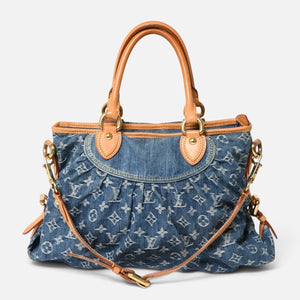 極美品 LOUIS VUITTON ルイヴィトン ネオカヴィMM ハンドバッグ ショルダーバッグ M95349 2WAY モノグラム デニム ゴールド金具 中古 4a009627