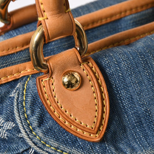 極美品 LOUIS VUITTON ルイヴィトン ネオカヴィMM ハンドバッグ ショルダーバッグ M95349 2WAY モノグラム デニム ゴールド金具 中古 4a009627