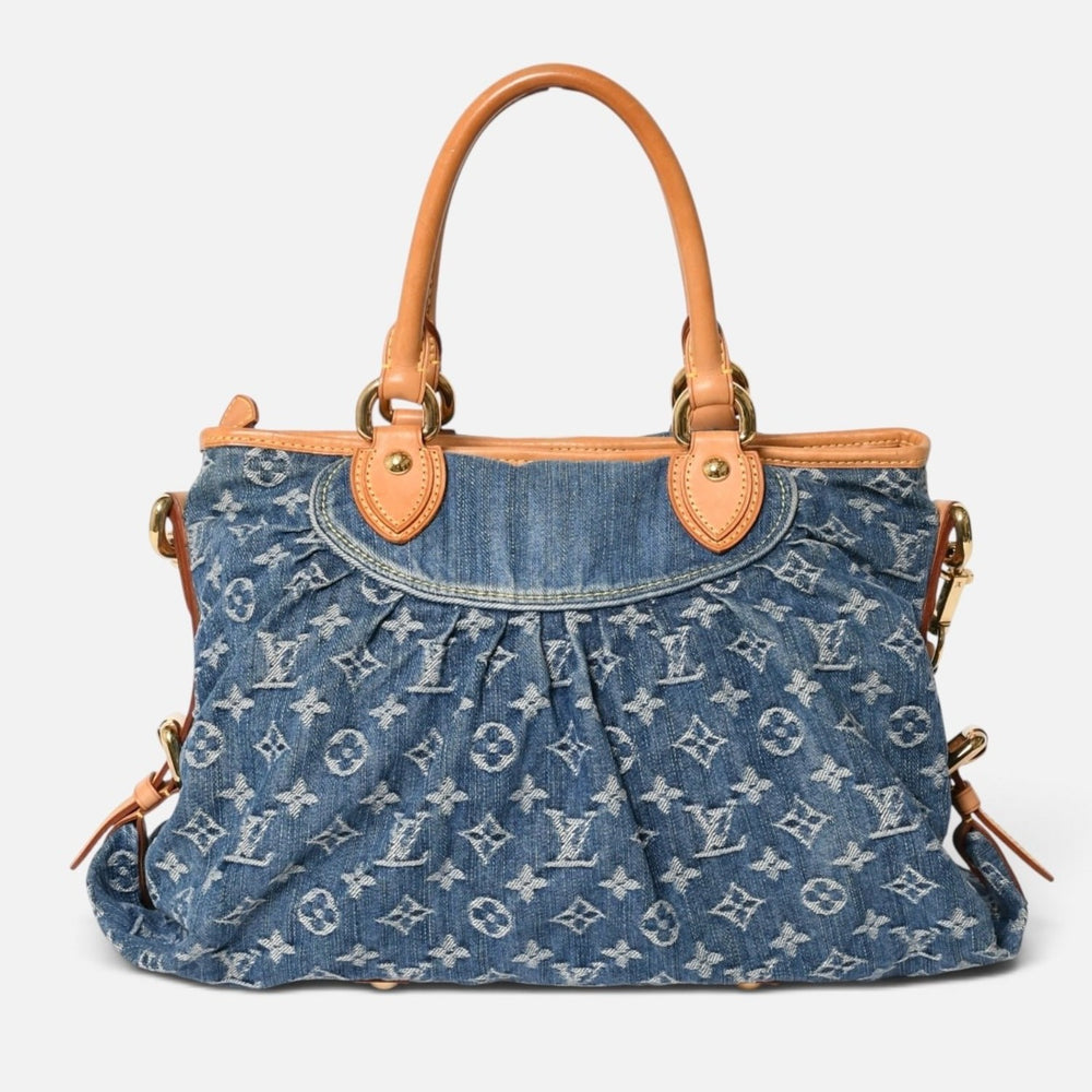 極美品 LOUIS VUITTON ルイヴィトン ネオカヴィMM ハンドバッグ ショルダーバッグ M95349 2WAY モノグラム デニム ゴールド金具 中古 4a009627