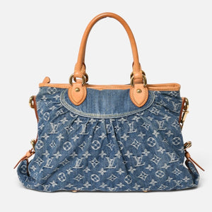 極美品 LOUIS VUITTON ルイヴィトン ネオカヴィMM ハンドバッグ ショルダーバッグ M95349 2WAY モノグラム デニム ゴールド金具 中古 4a009627